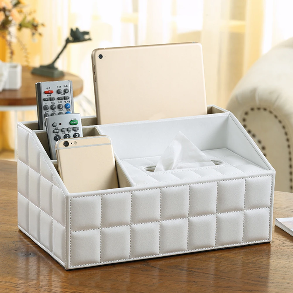 

Container Desktop Organizer Kitchen Remote Simple Pen Stylish Storage Grids Stand Phone Napkin Holder Tissue Box Home Car