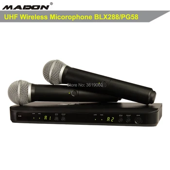 

Free Shipping , BLX88/PG58,BLX288 professional UHF PLL true diversity wireless microphone , dual wireless microphone