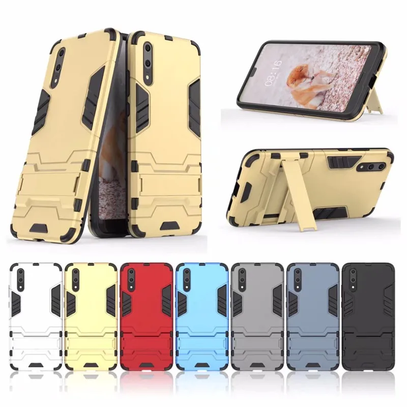 

For Huawei P20 Pro / P20 Plus case Hybrid TPU Armor Stand Shockproof Back Cover For Huawei P20 Lite Soft Silicone Coque