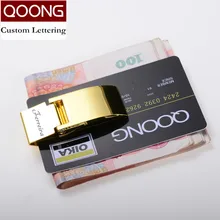 QOONG Custom Lettering Stainless Steel Three Colors Money Clip Holder Slim Pocket Cash ID Credit Card Metal Clips Wallet 40-010 QOONG Custom Lettering Stainless Steel Three Colors Money Clip Holder Slim Pocket Cash ID Credit Card Metal Clips Wallet 40-010
