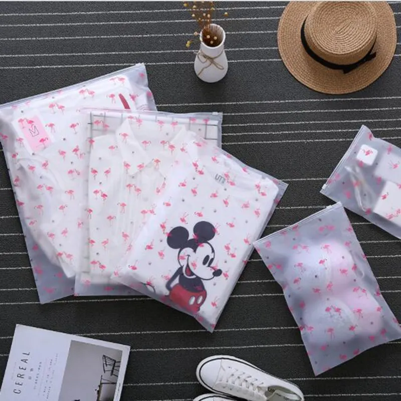 Transparent Travel Accessories Cartoon Flamingo Travel Storage Bag Portable Women Organizers Pouch Toiletry Wash Baggage Storage