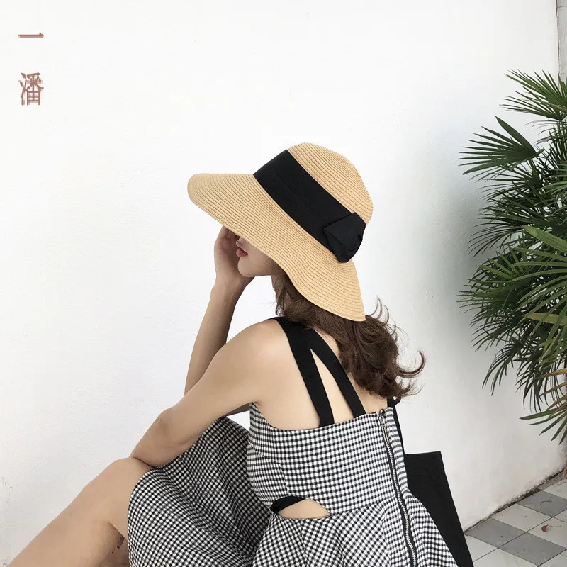 

New Fisherman's Cap Female Japanese Butterfly Festival Straw Cap Female Sunshade Cap Outdoor Beach Cap