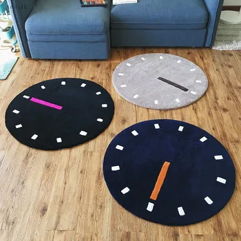

Round shaped simple style clock dial pattern carpet ,big size living room coffee table carpet, ground mat ,yoga mat