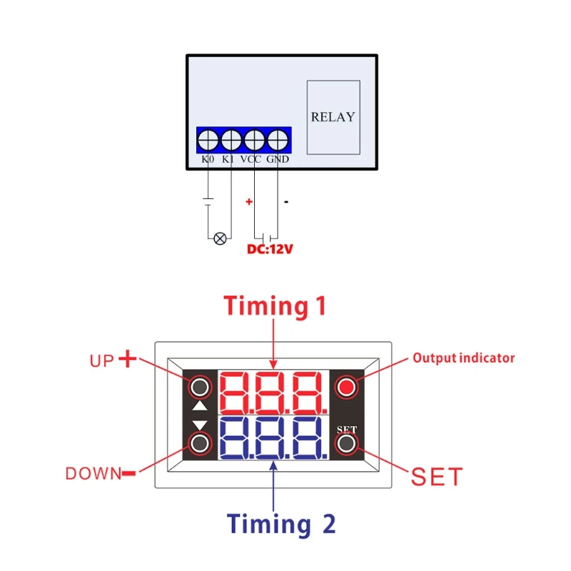 12 В реле задержки таймера модуль цифровой светодиодный дисплей цикл 0-999 регулируемое реле