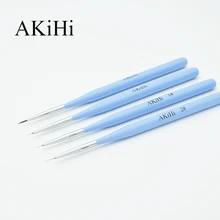 AKiHi Nail Art Liner Pittura Disegno Pennello Fiore Spazzole Polacco UV del Gel Della Penna di Colore Blu con Tappo(China)