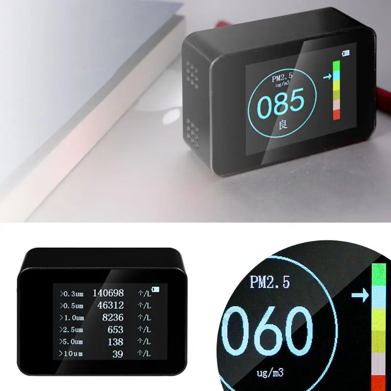 Тестер качества воздуха портативный лазерный PM2.5 детектор умный монитор для домашнего офиса автомобиля