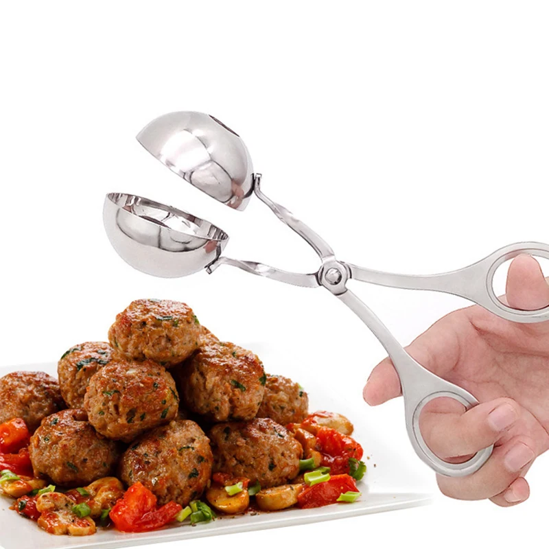 New 1PC Convenient Meatball Clip Kitchen Accessories DIY 2 Sizes Cooking Tools Stainless Steel Rice Ball Fish Meat