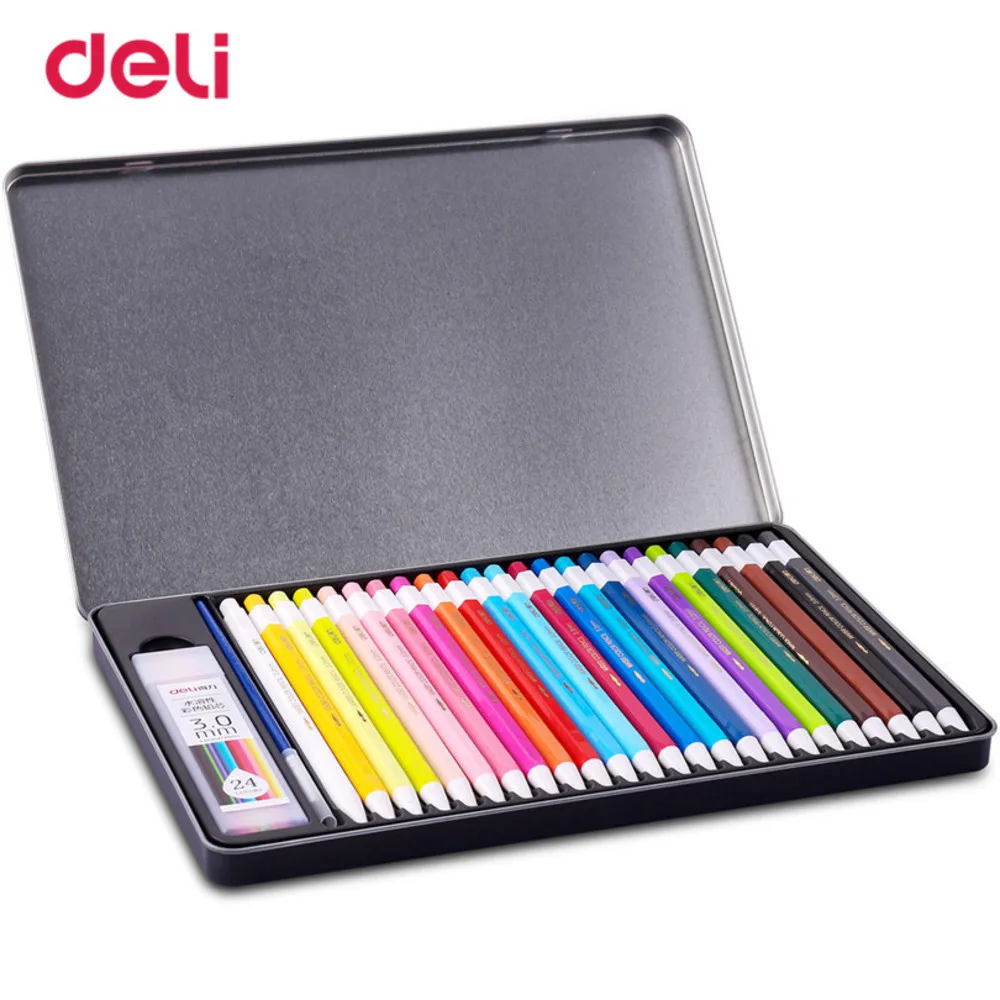 

24Colors Professional Aoto watercolor Pencils Set for Drawing Painting Sketch Tin Box Art School Supplies pencil WJ-SMTG182
