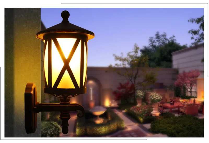 Ретро открытый светодиодный настенные светильники IP65 Водонепроницаемый Светильники для крыльца стены садовый фонарь балкон проход