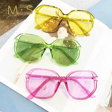MS, женские летние прозрачные солнцезащитные очки ярких цветов, большие квадратные солнцезащитные очки, женские очки