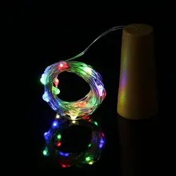 Медный провод Строка Light 2 м 20-светодиодный с бутылку пробкой для Xmas гирлянды вечерние Свадебные украшения Рождественские огни Фея