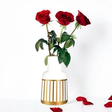 6 дюймов, 8 дюймов покрытие из белого золота керамическая Цветочная ваза украшение для дома ваза и стол Центральная ваза-идеальные подарки для друзей