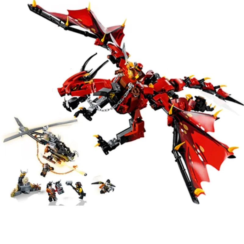 

Lepin Ninjagoes 06081 The Red Firstbourne Dragon 988Pcs Building Blocks Toys for Children Legoing Ninjagoing Figures 70653