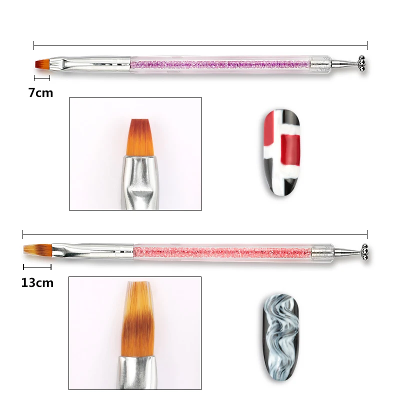 Кисти для нейл-арта, стразы, ручка, лак для рисования, линии для рисования, кисть с цветочным дизайном, магнитная палочка для маникюрных инструментов