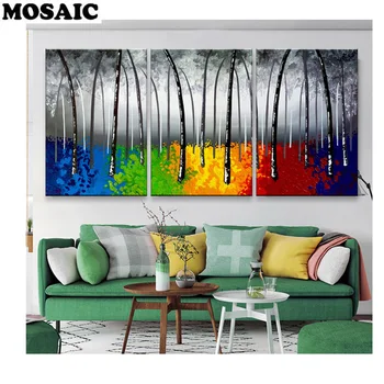 

3pcs/set DIY diamond painting cross stitch abstract tree art 5D diamond embroidery full diamond mosaic Living Room Decoration