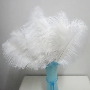Перо страуса, AAA Качество, 100 шт./лот, белые перья страуса, 12-14 дюймов, 30-35 см, свадебные перья - Цвет: white