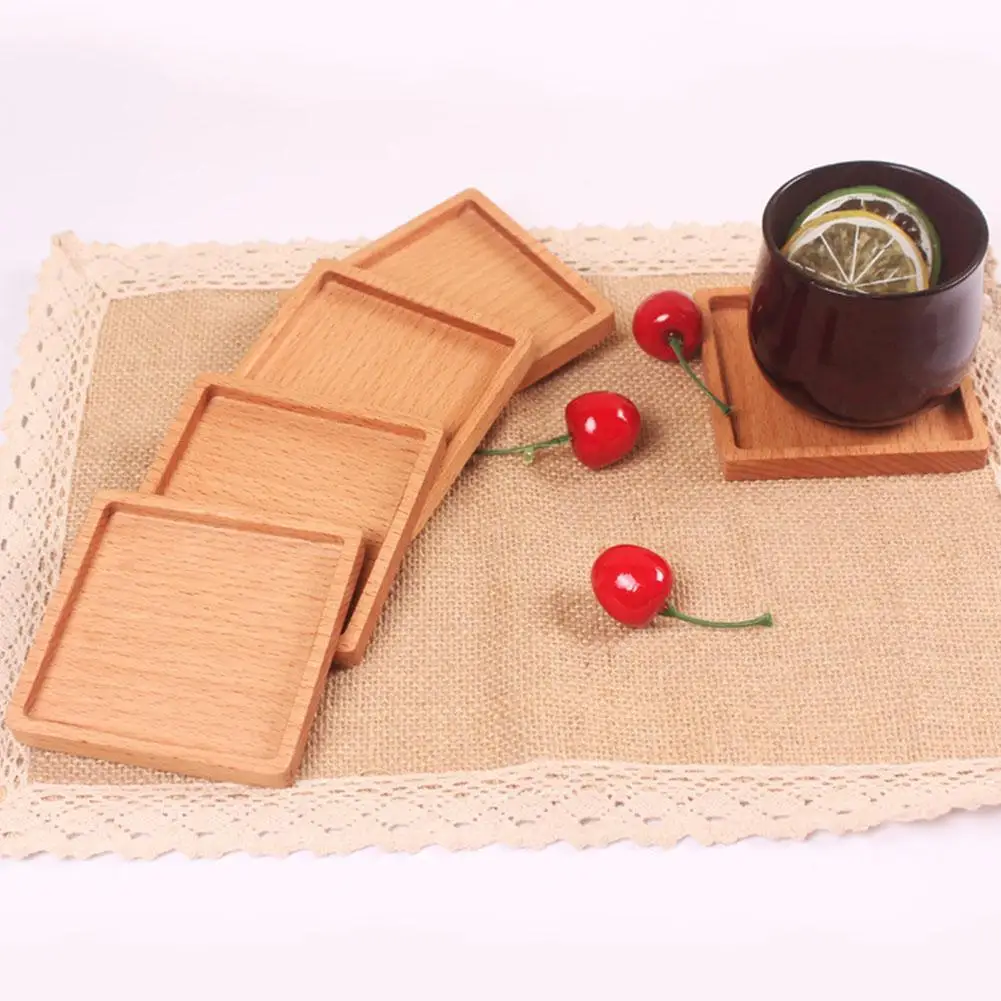 

Wooden Coaster Insulation Mat Pot Mat Solid Tray Hot Drink Tea Coffee Mug Drinks Holder Coffee Coaster Wedding Party Decoration
