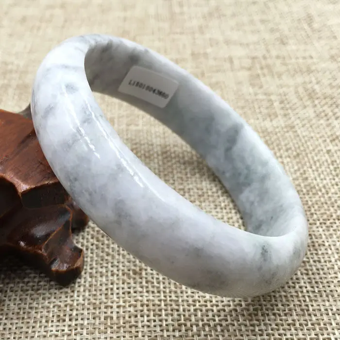 

60mm Certified Grade "A" Natural Green Jadeite Jade Gems Bracelet Bangle 043650