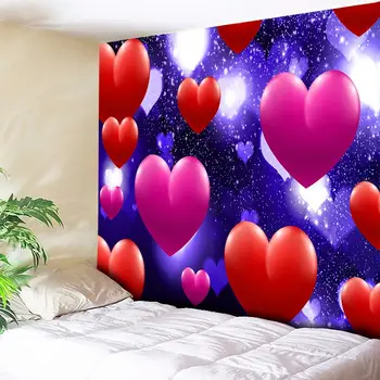 

Romantic Home Decor Large Hippie Wall Tapestry Couch Blanket,Dream Love Heart Boho Decorative Wall Carpets Art Hangings 200x150