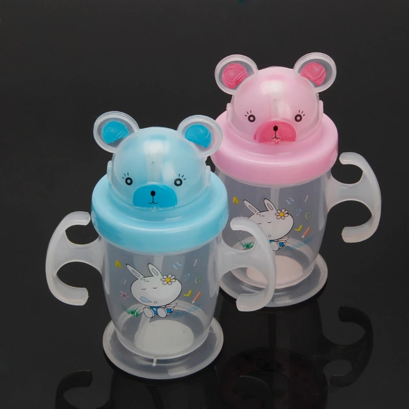 New Baby Soft Flip Straw Cup 200ML Cute Durable Children Baby Straw Cup