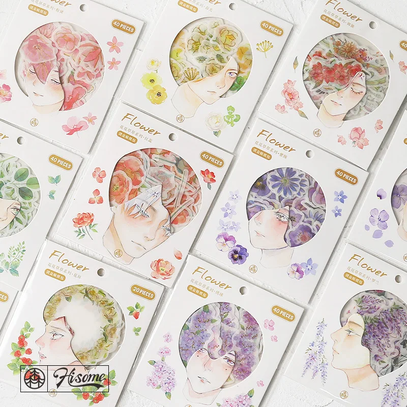 

24 pack/lot Gilding Flower Series Decorative Stickers Adhesive Stickers DIY Decoration Diary Stationery Stickers Children Gift