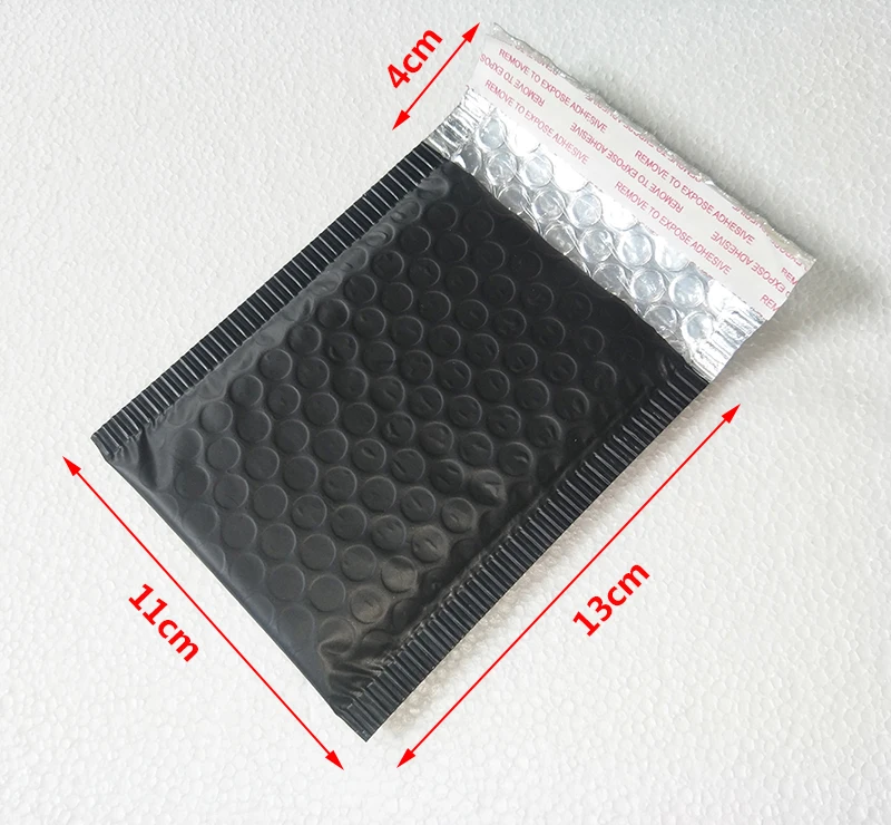 100pcs 110x130mm Matte Black Bubble Envelopes Bags Mailers Padded Shipping Envelope With Bubble Mailing Aluminum foil bags