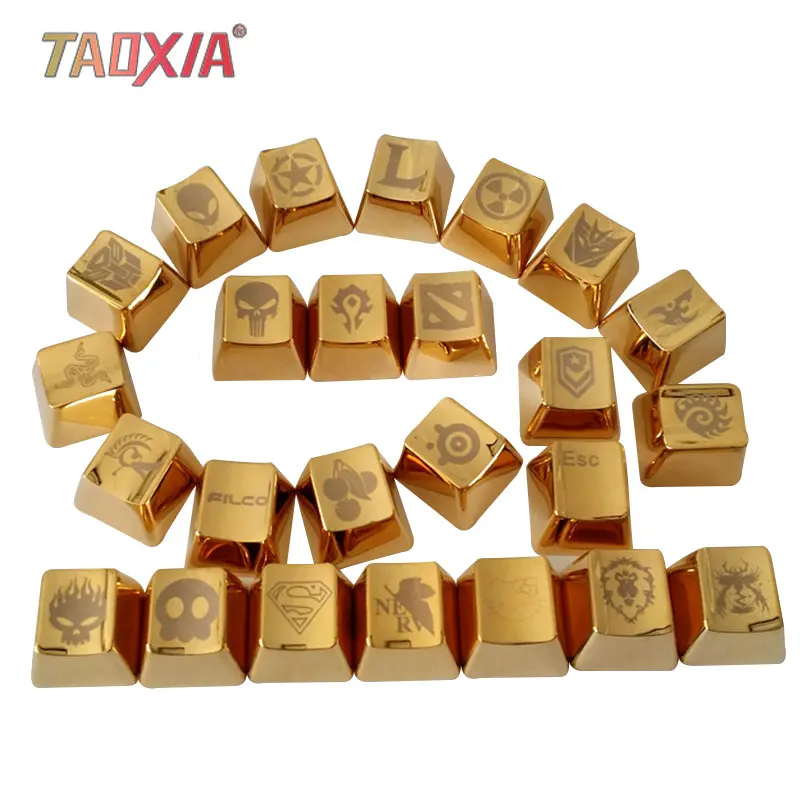  Golden Color Personality Key Cap ESC Punisher FILCO Alien DOTA LOL Mechanical Keyboard Metal Fashio