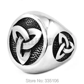 

Free Shipping! Silver Celtic Knot Ring Stainless Steel Jewelry Claddagh Style Fashion Motor Biker Men Ring SWR0361