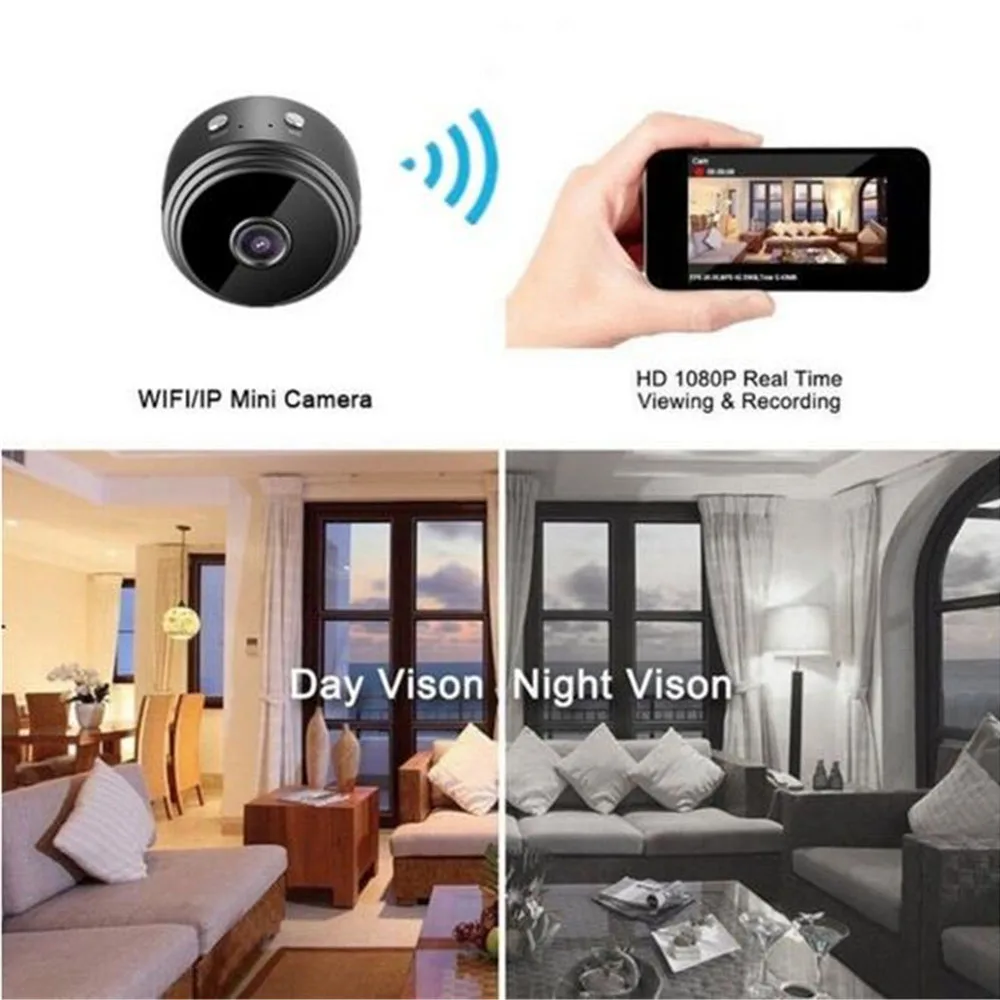 1080 P Мини камера A9 круглый WiFi Full HD ночной просмотр видео рекордер беспроводной IP пульт дистанционного управления видео рекордер видеокамера