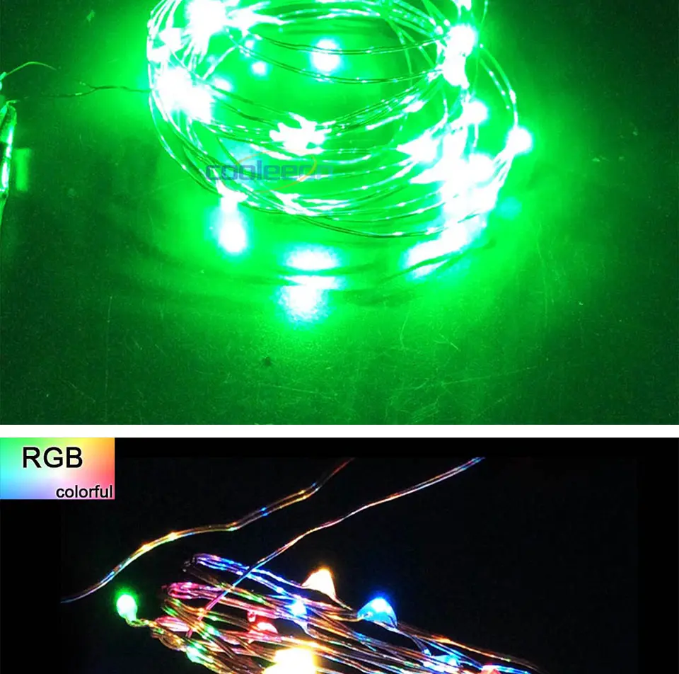 5 шт. CR2032 кнопочный светодиодный медный провод струнный светильник 1 м 2 м 3 м 4 м 5 м сказочная гирлянда лампа для украшения рождественской вечеринки