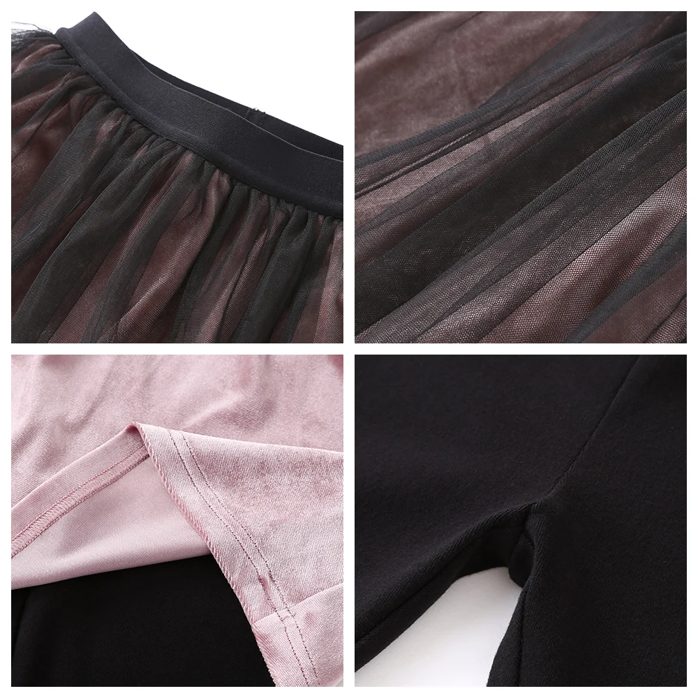 Balabala для девочек комплект-Имитация 2 предметов двухслойная Тюлевая юбка мягкой бархатной подкладке+ Эластичные леггинсы комплект для девочек-подростков комплект осенней одежды