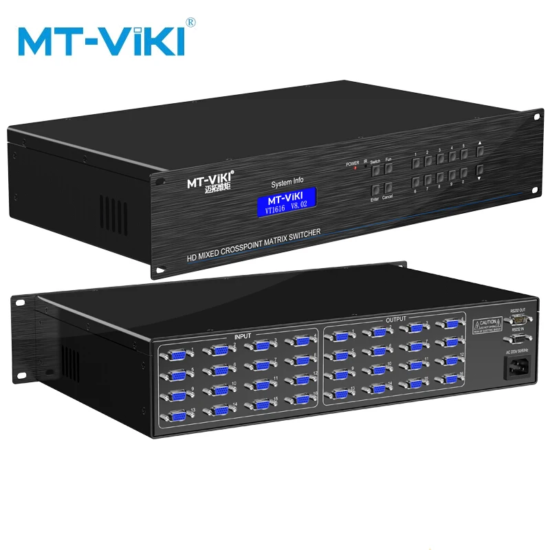 

MT-VIKI 16 in 16 out VGA matrix switcher Random switchi Select the output terminal arbitrarily Infrared remote control MT-VT1616