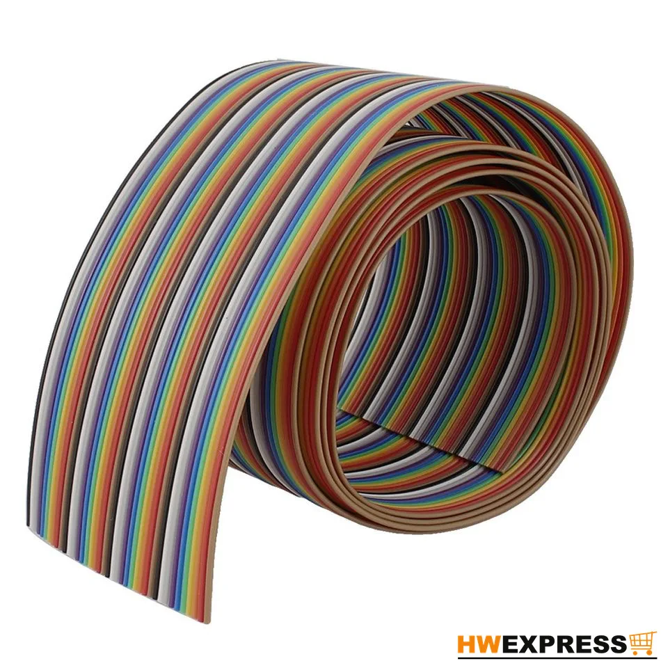 

HWEXPRESS Hot 1M Long 2"54 Width 40 Pin Colorful Flexible Flat Ribbon Cable