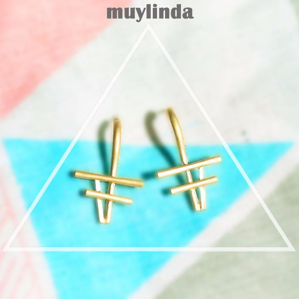 

muylinda minimalism Lines Simple Stud Earring Fashion Women Metalic Small Earrings Jewelry Best Gift