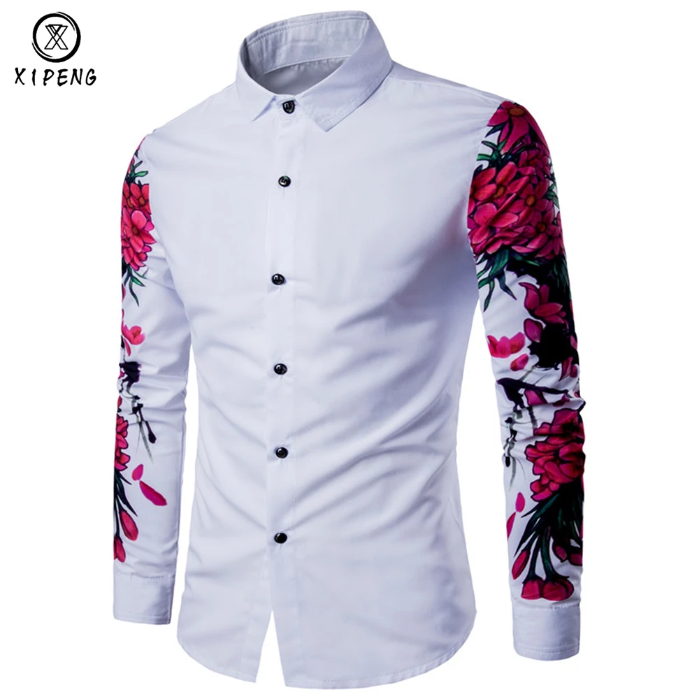 2020 New Autumn Man Shirt Pattern Design Long Sleeve Floral Flowers Print Slim Fit Men Casual Shirt Fashion Men Dress Shirts 2020 New Autumn Man Shirt Pattern Design Long Sleeve Floral Flowers Print Slim Fit Men Casual Shirt Fashion Men Dress Shirts