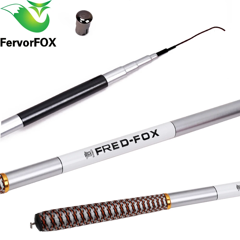 Телескопическая удочка FervorFOX из углеродного волокна, ультра-светильник, ручная удочка, фидерная ловля карпа, 4,5-6,3 м