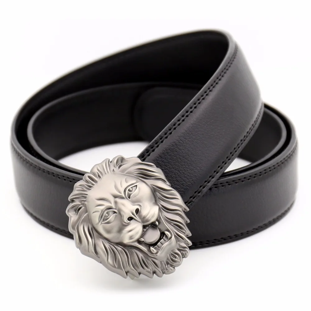 KAWEIDA Fashion Lion Metal Automatic Buckle Belt Designer Belts for Men Ceinture Homme Luxury Men's Genuine Leather Belt