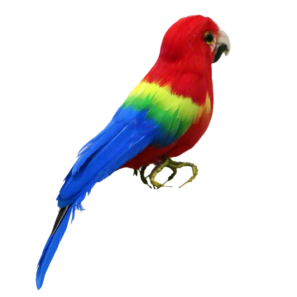Artificial Xmas Colorful Feathered Birds Parrot, Magpie Tree Decorations Craft Ornaments PE Plastic+ Artificial Feather