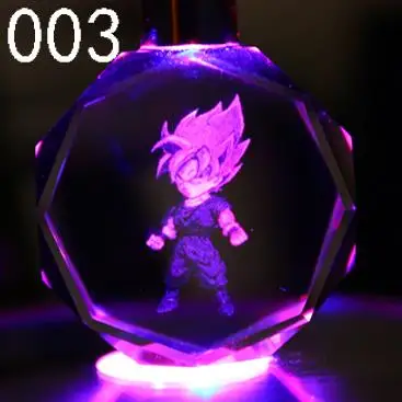 16 шт. набор Dragon Ball Z Аниме кристалл брелок мультфильм фигурка Сон Гоку Wukong фигура Звук светодиодный брелок с подвеской для сумки брелок