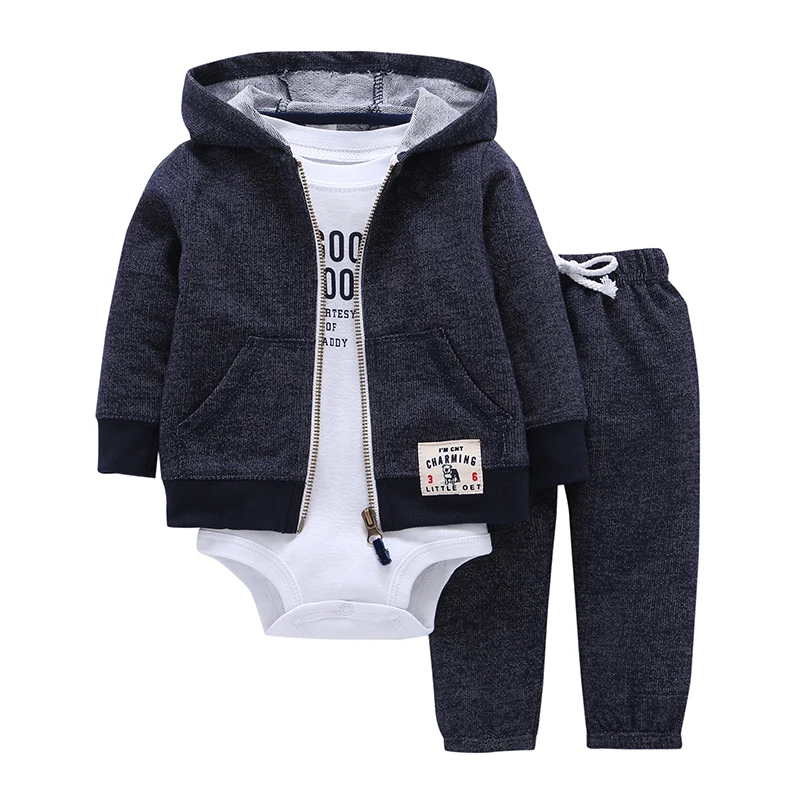

2018 bebes baby boy girls clothes set bodys bebes cotton hooded cardigan+trousers+body 3piece set newborn clothing