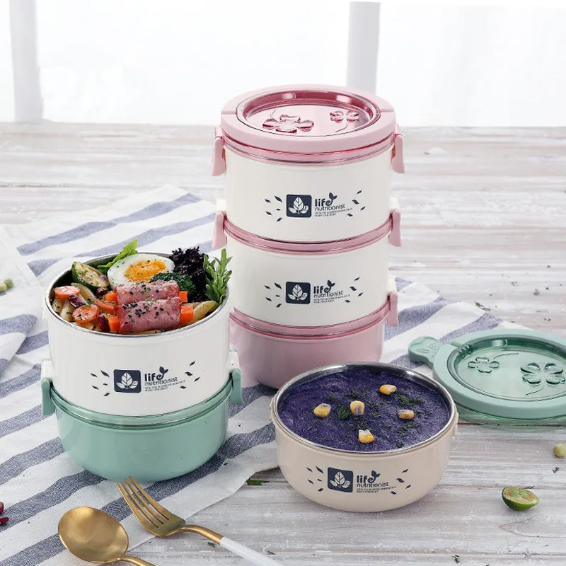 

2019 New Stainless Steel Portable Multifunction 1/2/3 Layer lunchbox Leak-Proof Thermal Lunch Box Bento Box for Kids