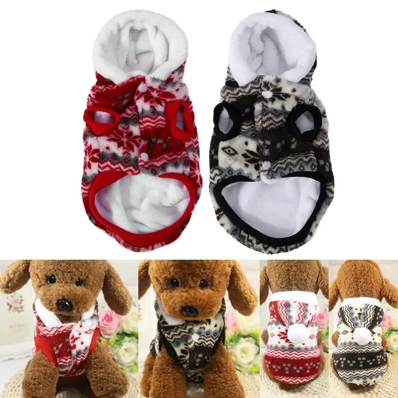 

Cozy Snowflake Coral Fleece Winter Warm Pet Dog Clothes Hoodie Coat