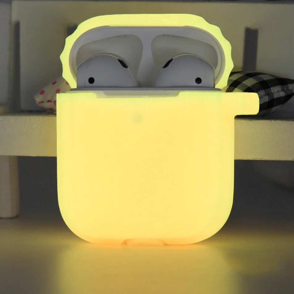 Светящийся Мягкий силиконовый чехол для зарядки наушников для Apple Airpods, беспроводная bluetooth-гарнитура, защитный чехол, сумка