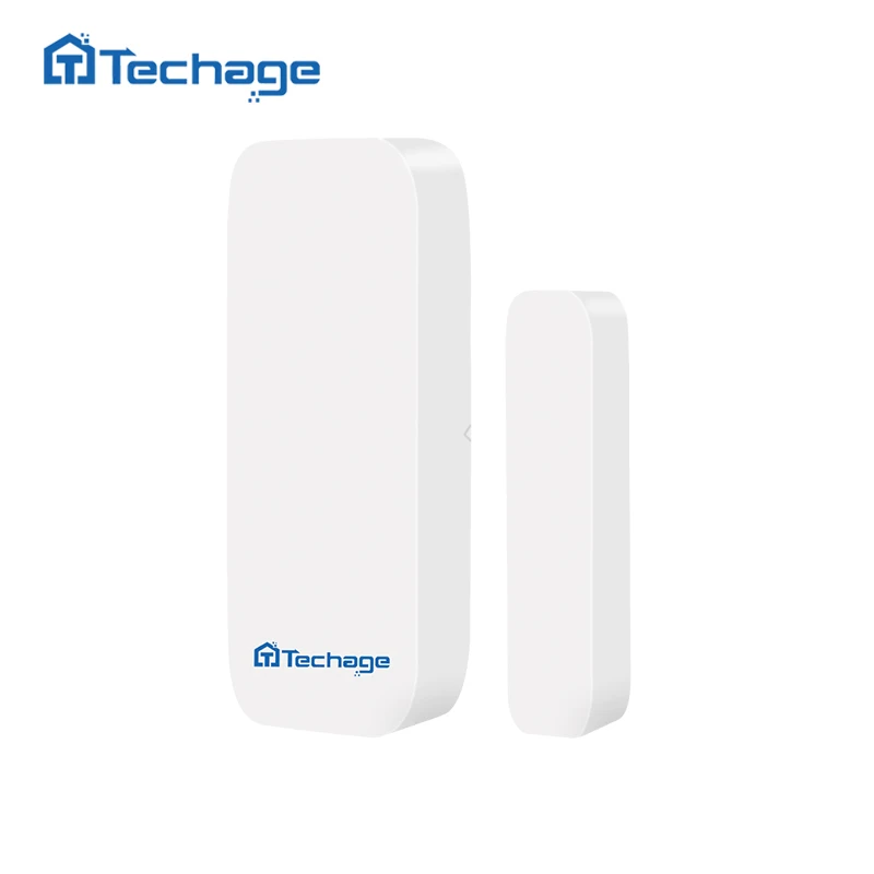Koop Techage TS D028 433 MHz Draadloze Deur Window Magneet Sensor Detector Voor S1 S6 Thuis Draadloze Alarmsysteem omvatten de batterij