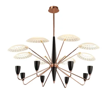 

Peafowl inspired Chandelier with Metal Branches and Glassy Shade in umbrella