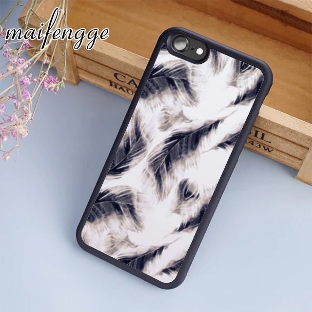 maifengge Feather Pattern Bohemian phone Case cover For iPhone 5 6s 7 8 plus 11 12 Pro X XR XS Max Samsung Galaxy S7 edge S8 S9 | Мобильные
