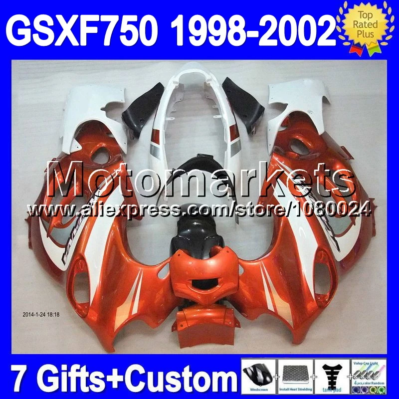 Для SUZUKI KATANA GSXF750 GSXF 750 GSX750F оранжевый белый 27 # 17 98 99 00 01 02 1998 черный 1999 2000 2001 2002 зализа