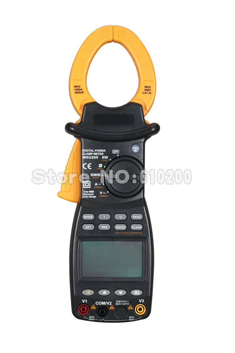 Free shipping HYELEC MS2203 Digital Power Clamp Meter 3 Phase Harmonic