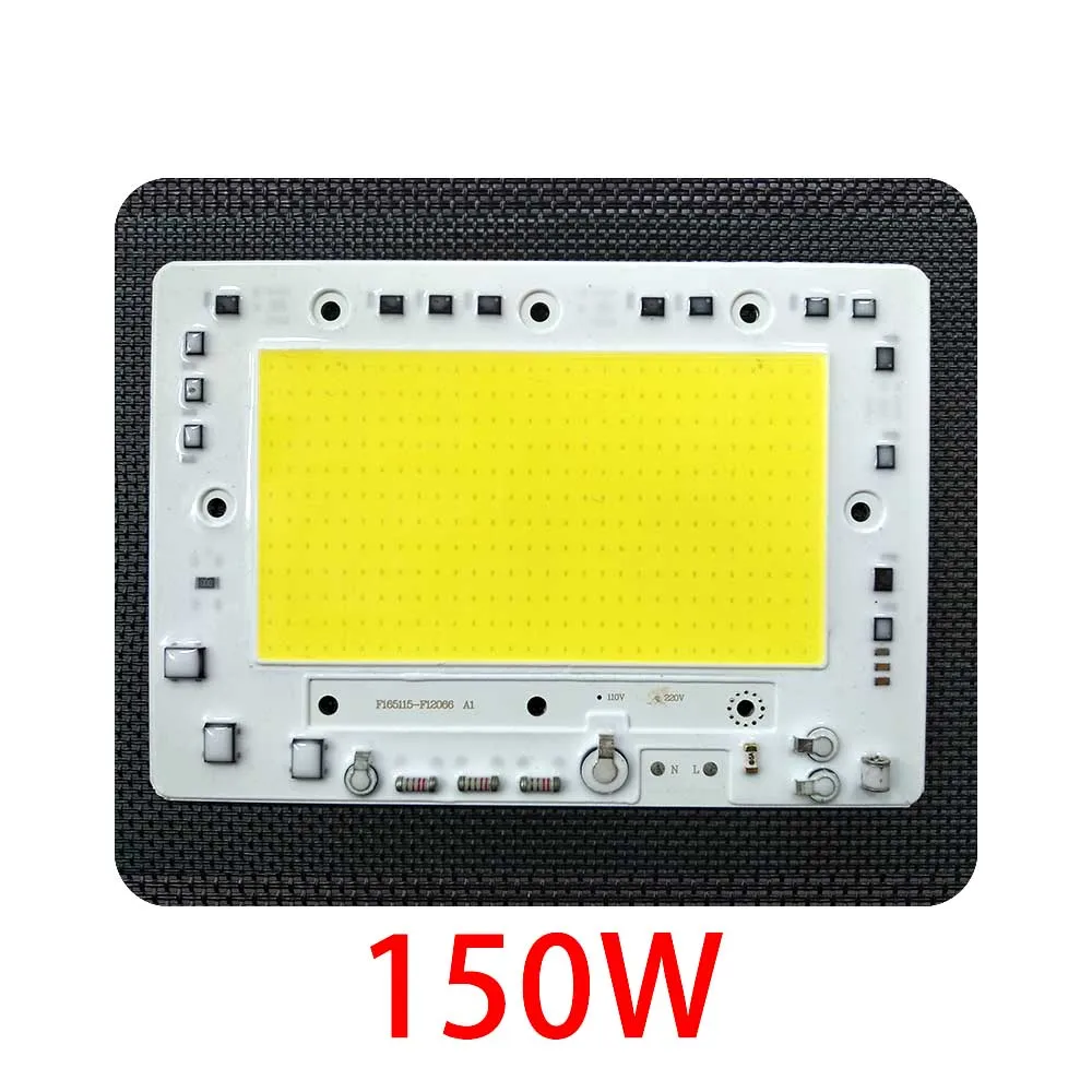 10 шт./лот светодиодный COB Чип-диод 50 W 100 W 150 W 200 W AC110V/220 V Вход с умная ИС(интеграционная схема) подходит для DIY прожектор высокой анти-при скачках напряжения