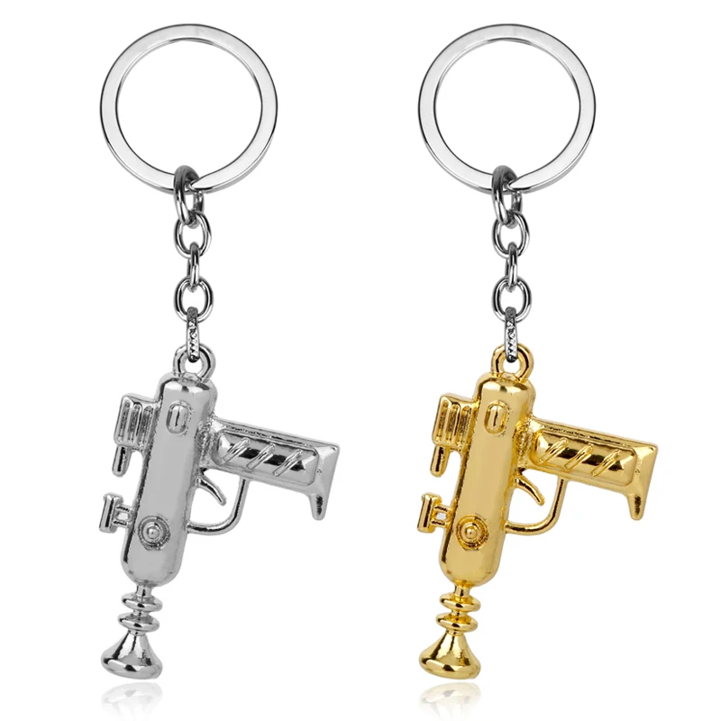

MQCHUN Anime Rick and Morty Keychain Portal Machine Gun Weapon Pendant Keyring Key Chain Car Key Ring Key Holder For Men Boys